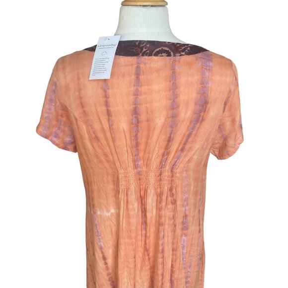 NWT-Soft Surroundings Sunset Bali Maxi Dress Boho Tie Dye Tropical Watercolor-PL - Picture 8 of 13